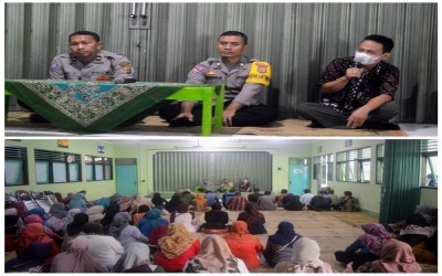 SMP NEGERI 4 SEWON BERSAMA POLSEK SEWON GELAR PEMBINAAN TENTANG PENCEGAHAN KETERLIBATAN SISWA DALAM KEGIATAN KAMPANYE